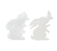 Juego de moldes de silicona para velas, diseño de conejo, bandeja de almacenamiento suave, jabón reutilizable de resina de, equipo de fundición de yeso, kit de arte creativo | Productor de