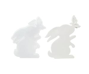 Juego de moldes de silicona para velas, diseño de conejo, bandeja de almacenamiento suave, jabón reutilizable de resina de, equipo de fundición de yeso, kit de arte creativo | Productor de