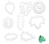 Juego de Moldes Galletas 8 pcs, Cortador de Galletas de Hojas Tropicales, Juego de Cortadores de Fondant de Cortador de Galletas de Hojas Tropicales y Flores, Decoración de Pasteles
