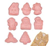 Juego de moldes para galletas de Navidad | 8 piezas formas para Fudge Press | Molde prensa para pasteles hechos a mano, para cocineros domésticos, padres principiantes, organizadores fiestas amantes