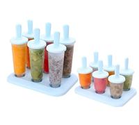 Juego de moldes para helados - 2 en 1 tamaño doble con soporte | moldes transparentes para helados para niños y adultos, moldes reutilizables con plástico sin BPA, ideal para hacer uno mismo