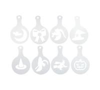 Juego De Moldes Para Tirar De Café - Plantillas De Flores De Arte De Café Con Leche Halloween | Decoración De Café Tirando Plantillas | Propina Para El Hogar, La Cocina, La Cafetería, Los Hoteles Y El