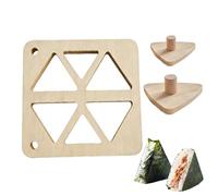 Juego de moldes triangulares para arroz, prensa de madera japonesa antiadherente, sin BPA, forma triangular, herramienta casera, picnic, lonchera, bricolaje, hacer sushi, preparación de comidas