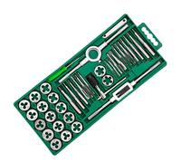 Juego De Moldes Y Tacto Métrico - Kit De Herramientas De Threading Métrico 40pc | Kit De Reparación De Alambre Métrico | Reparación De Hilo Grueso Y Toque Fino Y Muere Set Con Asas Completas | Puerta