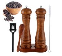 Juego de molinillo de sal y pimienta de madera, manual de madera recargable de 8.66 pulgadas, juego de molinillo de sal y pimienta, para cocina, interior, exterior, parrilla, barbacoa, picnic, mesa de