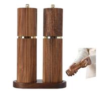 Juego de Molinillo de Sal y Pimienta de Madera, Sal Manual de Madera Recargable, Juego de Molinillo de Pimienta con Ajustes Gruesos Ajustables, Molinillo de Pimienta de Madera de Acacia Manual