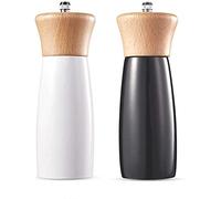 Juego de molinillo de sal y pimienta Molinillo de pimienta de madera de primera calidad, rugosidad de cerámica ajustable Esparcidor de sal y pimienta manual Parrilla de cocina Picnic Comedor 2pc-c Molinillo de sal Molinillos de sal y pimienta (C)