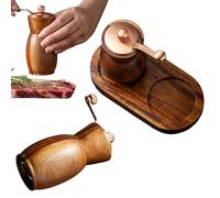 Juego de molinillos de sal y pimienta - Herramientas de cocina de madera manuales - Juego de molinillos de sal y pimienta manuales - Para apartamento restaurante mesa especias, chile kumin