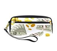 Juego de monedas y dinero, Cartuchera, Estuche para Lápices, Bolsa de Piel Sintética con Cremallera, para Niños y Niñas, Suministros Escolares y de Oficina