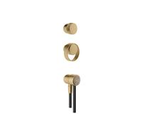 Juego de monomando, desviador y teleducha para exterior Gessi 63203, 63212726, Color: Bronce cálido cepillado PVD