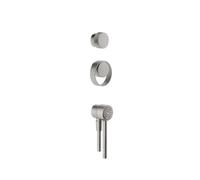 Juego de monomando, desviador y teleducha para exterior Gessi 63207, 63214239, Color: Acero inoxidable cepillado mate