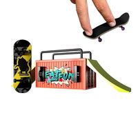 Juego de monopatín genérico Pro - Miniatura a mano Skateboard Toy, High-Traction Grip Tape, Pocket-Sized Creative Stunt Board, Durable Tech Decking Tool, Portable Stress Relief | for Kids