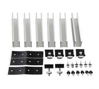 Juego de montaje de riel de módulo solar de techo plano con abrazaderas de extremo y medio, con aleación de aluminio y almohadillas de goma para una fijación estable del panel solar (juego 2 (para 35