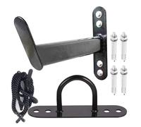 Juego de montaje en pared Battle Rope Battle Ropa,Soporte de pared resistente para cuerda de combate | Estante negro, estante de almacenamiento que ahorra espacio para ejercicios, entrenamiento