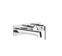 Juego de montaje Gessi Ingranaggio, placa cuadrada para mezclador monomando empotrado, bañera con cartucho desviador de 2 vías, caño 188-158 mm, 63541031, Color: cromado