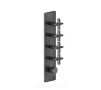 Juego de montaje listo Gessi Inciso+ para termostato oculto de 3/4 de alto rendimiento, una roseta, montaje vertical, 4 vías separadas, 58228713, Color: Latón antiguo