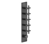 Juego de montaje listo Gessi Inciso+ para termostato oculto de 3/4 de alto rendimiento, una roseta, montaje vertical, 5 vías separadas, 58230710, Color: PVD de latón