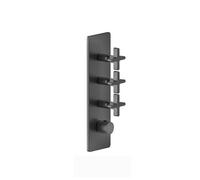 Juego de montaje listo Gessi Inciso+ para termostato oculto de 3/4 de alto rendimiento, una roseta, montaje vertical, 3 vías separadas, 58226187, Color: Bronce antiguo