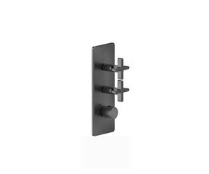 Juego de montaje listo Gessi Inciso+ para termostato oculto de 3/4 de alto rendimiento, una roseta, montaje vertical, 2 vías separadas, 58224726, Color: Bronce cálido cepillado PVD