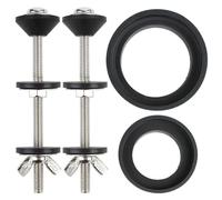 Juego de montaje para asiento de inodoro con tornillos de acero inoxidable y sellos de goma, para instalación estándar de cisterna a cuenco, paquete de 2 con tuercas de mariposa