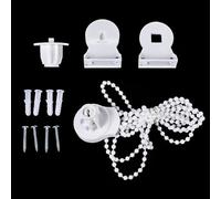 Juego de montaje para estor enrollable de 25 mm con cadena de perlas de 2 m | Contiene 2 m de cadena de perlas, 1 m de longitud, plástico resistente, ideal para persianas estándar