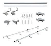 Juego de montaje para tejado de teja fotovoltaica NuaSol | soporte para panel solar con ganchos para tejado | soporte para panel solar con abrazadera de extremo y abrazadera central 35 mm