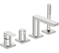 Juego de montaje prefabricado HANSA HANSASTELA para bañera/ducha, 4 orificios, roseta cuadrada, cromo, 57302473