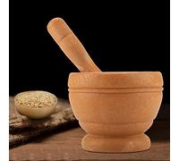 Juego de Mortero de Plástico, Juego de Mortero de Granito, para Cocina Casera (Color madera)