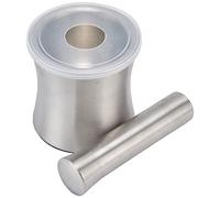 Juego de mortero y maja de ajo de acero inoxidable Tazón de molienda de estructura dual de acero inoxidable 304 duradero para cocina Cocinar Especias Nueces Molienda de hierbas