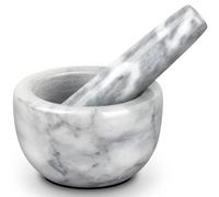 Juego de mortero y maja, molinillo hierbas especias, tazón pequeño mármol, piedra sólida, triturador pastillas Triturar Ajo, Pimienta, Perejil, Salsas y Aliños(A)