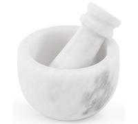 Juego de mortero y mortero de mármol de 3 pulgadas, blanco hecho a mano, trituradora de ajo y molinillo de hierbas, mortero de piedra, molinillo de especias pequeño, mortero y mortero para cocina