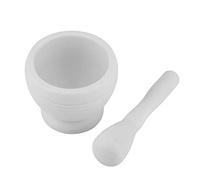 Juego de mortero y mortero, molinillo manual de ajo y condimentos con base antideslizante para triturar condimentos, hacer pasta, guacamole y más (Blanco)