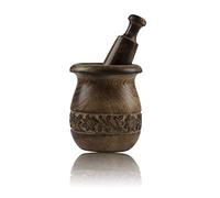 Juego de mortero y pilón de madera hecho a mano, estilo rústico natural, molinillo de especias y hierbas, mezclador de masala, manual para masturbación de hadas, condimentos, triturador de píldoras