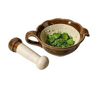 Juego de Mortero y Pistilo Ergonómico, Apto Para Lavavajillas Y Microondas | Juego Pequeño de Mortero Cerámico con Pistilo para Cocina Hogar Cocinar Ajo Pastilla Aire Libre