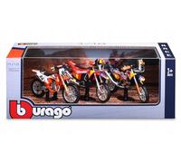 JUEGO DE MOTOCICLETAS ROJAS KTM FACTORY RACING 1:18 BBURAGO 18-51113