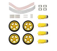 Juego de motor de engranajes DC 3V6V con ruedas de neumático diseñado para vehículos robóticos basados en Arduino en entornos educativos