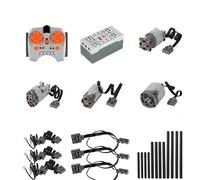 Juego de motores eléctricos de 25 piezas con mando a distancia - Compatible con Lego Technic & CADA - RC Power Functions para vehículos, robots y proyectos de construcción - Regalo para niños y
