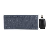 Juego de mouse con teclas inalámbricas, Minimalista 2.4G Mini juego de mouse con teclas inalámbricas, con película de teclado, para computadora portátil de escritorio, para oficina en casa(negro)