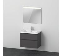 Juego de muebles D-Neo, lavabo con mueble de pared y espejo LED, 800x2000mm, DE011304949, Color: Grafito Mate Decoración