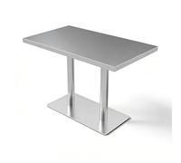 Juego de muebles de café de acero inoxidable de estilo industrial: taburete redondo, silla, banco de cabina, mesa auxiliar para restaurante, bistró, cafetería, bar, comedor, hotel