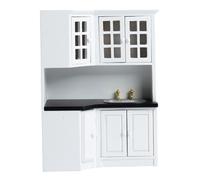 Juego de muebles de cocina de madera para casa de muñecas de escala 1 12, muebles de cocina para bricolaje, accesorios de decoración en miniatura