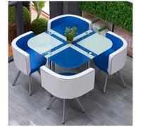 Juego de muebles de comedor para el hogar, mesa de cocina redonda/cuadrada y 4 sillas para comedor, bar, balcón, diseño elegante que ahorra espacio para hogares modernos