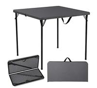 Juego de muebles de comedor plegables para exteriores, mesa y sillas de acero ligero y compacto para camping, picnic, color gris