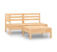 Juego de muebles de jardín 3 piezas madera maciza de pino vidaxl