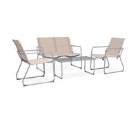 Juego de muebles de jardín 4 piezas tela y acero crema vidaxl