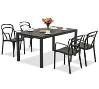 Juego de muebles de jardín King/Vague antracita para 4 personas Bica