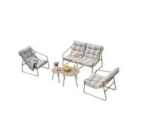 Juego de muebles de jardín kivanta 5 piezas - beige [en.casa]