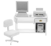 Juego de muebles de oficina profesional para casa de muñecas con accesorios para exhibición de escena de casa de muñecas de 1/12, accesorio de proyecto de manualidades, accesorios de escritorio de
