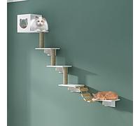 Juego de muebles de pared de madera para gatos, estantes de escalada con refuerzo inferior para un espacio de juego ampliado, perfecto para actividades de gatos en interiores