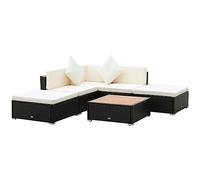 Juego De Muebles De Patio 6 Piezas De Muebles De Exterior,Mesa Y Sillas De Patio con Cojín Grueso, Juego De Sofá Seccional,Conversación Manual De Mimbre para Porche, Patio Trasero, Césped, Jardín, Pis